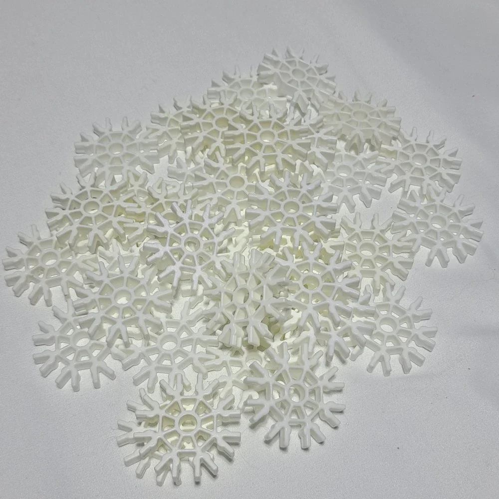 K'NEX White 8-Way Snowflake Connector Lot of 37 Replacement Parts Bulk Lot STEM